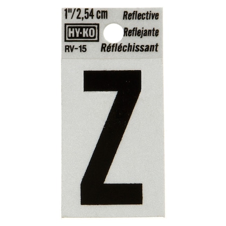 Hy-Ko 1.25In Reflective Letter Z, 10PK B00398